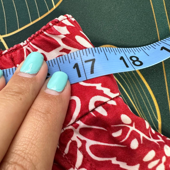 Club Monaco Women Beachy Tropical Print Wide Leg Belted Pull-On Pants Red 12 - Picture 6 of 10